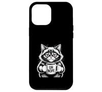 Carcasa para iPhone 12 Pro MAX Divertido Gato sosteniendo café Uh Nope Mad Joke