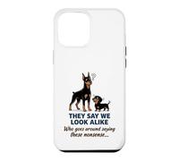 Carcasa para iPhone 12 Pro MAX Doberman y Dachshund They Say We Look Alike Funny Dog Art