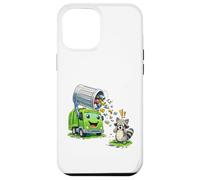 Carcasa para iPhone 12 Pro MAX Dumpy The Garbage Truck Limpieza de Basura con niños Mapache