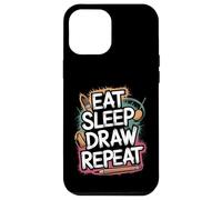 Carcasa para iPhone 12 Pro MAX Eat Sleep Draw Repeat Pintor Artista Arte