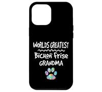 Carcasa para iPhone 12 Pro MAX El Mejor bichón Friso del Mundo con Estampado de Pata de Abuela con Estampado de Pata de Perro Love