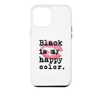 Carcasa para iPhone 12 Pro MAX El Negro es mi Color Feliz con Besos de Labios Rosados