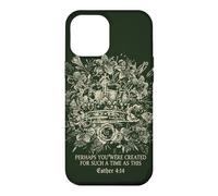 Carcasa para iPhone 12 Pro MAX Esther Cuatro Catorce Fe Cristiana Corona Floral Reina