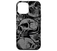 Carcasa para iPhone 12 Pro MAX Estilo 90s Gris Negro Cráneos Tatuaje Tradicional Americano