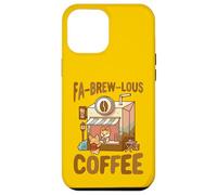 Carcasa para iPhone 12 Pro MAX FA-Brew-Lous Corgi Juego de Palabras de café Barista Amante de los Perros