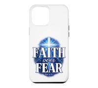 Carcasa para iPhone 12 Pro MAX Faith Over Fear Phil 4:13 Cruz Cristiana versículo bíblico