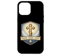 Carcasa para iPhone 12 Pro MAX Fe Esperanza Amor Cristiano Ortodoxo Floral Jesucristo Dios