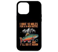 Carcasa para iPhone 12 Pro MAX Fly Fishing Brook Trout Hiker Blue Line Native