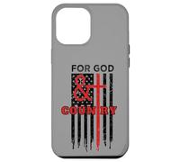 Carcasa para iPhone 12 Pro MAX For God & Country Christian Cross American Flag Theme Gift