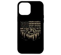 Carcasa para iPhone 12 Pro MAX Forest Tree Wildlife Nature Outdoor Camo American USA Flag