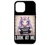 Carcasa para iPhone 12 Pro MAX Foto policial de Unicornio No Puedo IR a la cárcel, Soy majestuoso, mírame