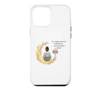 Carcasa para iPhone 12 Pro MAX Frase Alla Luna Porta Fortuna Ilustración Acuarela