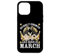 Carcasa para iPhone 12 Pro MAX Funny Champagne Birthday Gnomes For Women Are Born In March