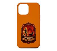 Carcasa para iPhone 12 Pro MAX Funny Halloween I'D IR AL Infierno Y Volver para MI Gato