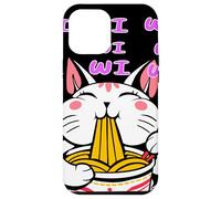 Carcasa para iPhone 12 Pro MAX Funny Kawaii Happy Lucky Eats Cat Ramen Fideos Wi