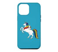 Carcasa para iPhone 12 Pro MAX Funny Kawaii Womens Girls Unicorn Rainbow Happy Pug Lover