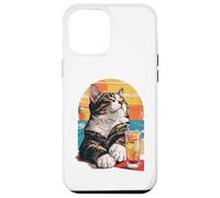Carcasa para iPhone 12 Pro MAX Funny Retro Cat Sunset Cocktail Beach Vacation Summer