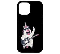 Carcasa para iPhone 12 Pro MAX Funny Unicorn Rock Music Guitarrista Gráfico Juguetón Sharp