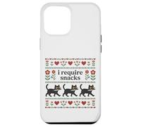 Carcasa para iPhone 12 Pro MAX Gato Divertido, Necesito bocadillos, Gatito Hambriento, Humor