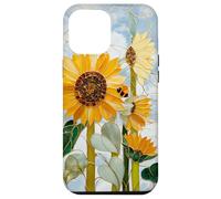 Carcasa para iPhone 12 Pro MAX Girasol Abeja Art Nouveau Floral Botanico Cielo Mosaico Sol