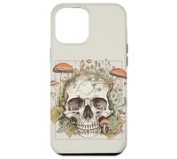 Carcasa para iPhone 12 Pro MAX Goblincore Aesthetic Vintage Botanical Mushrooms Skull