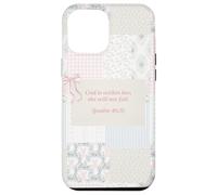 Carcasa para iPhone 12 Pro MAX God Is Within Her Salmo 46:5 Coquette Pink Preppy Aesthetic