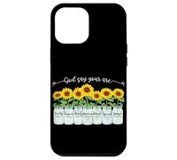 Carcasa para iPhone 12 Pro MAX God Says You Are Girasol Mason Jar Christian Religious