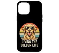 Carcasa para iPhone 12 Pro MAX Golden Retriever Living Golden Life Retro Vintage - Camiseta para Perro