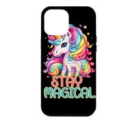 Carcasa para iPhone 12 Pro MAX Gráfico de fantasía con un Bonito arcoíris de Stay Magical Unicorn