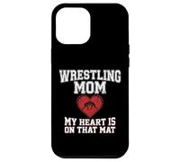 Carcasa para iPhone 12 Pro MAX Gráfico de Wrestling Mom My Heart Is On That Mat