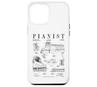 Carcasa para iPhone 12 Pro MAX Grand Piano Old Vintage Patent Pianist Dibujo Print