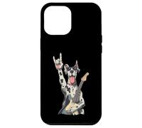 Carcasa para iPhone 12 Pro MAX Guitarra de Perro Gran danés Solo Rockstar Rock Metal Graphic Sharp