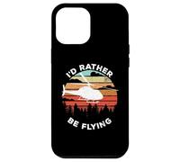 Carcasa para iPhone 12 Pro MAX Helicopter Funny Pilot Gift I'D Rather Be Flying Retro