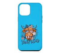 Carcasa para iPhone 12 Pro MAX Highland Cow 4th of July Cow For Women Men Funny Cow
