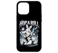 Carcasa para iPhone 12 Pro MAX Hop and Roll Heavy Metal Bunny Rabbit Guitarra Eléctrica Rocker