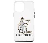Carcasa para iPhone 12 Pro MAX I Hate People Sign,Funny Cat Giving The Finger Flipping Off