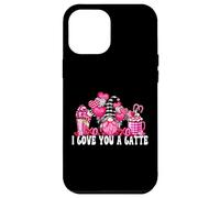 Carcasa para iPhone 12 Pro MAX I Love You A Latte Pink Buffalo Plaid Decor Valentines GNOME