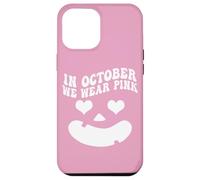 Carcasa para iPhone 12 Pro MAX In October We Wear Pink, Pumpkin Face Groovy Breast Cancer