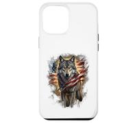 Carcasa para iPhone 12 Pro MAX Independence Day Majestic Wolf with American Flag