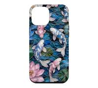 Carcasa para iPhone 12 Pro MAX Japanese Transgender Koi Fish Stained Art Trans Lotus Pond