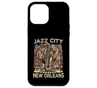 Carcasa para iPhone 12 Pro MAX Jazz City New Orleans Souvenir Hombres Música Saxofón