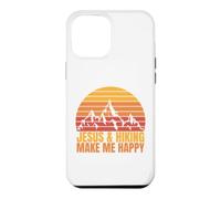 Carcasa para iPhone 12 Pro MAX Jesus and Hiking Make Me Happy Fun para Excursionistas Unisex