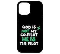 Carcasa para iPhone 12 Pro MAX Jesus God is The Pilot Aviation Christian Faith