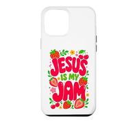 Carcasa para iPhone 12 Pro MAX Jesus is My Jam Cute Christian Strawberry Faith