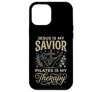 Carcasa para iPhone 12 Pro MAX Jesus Is My Savior Pilates Is My Therapy