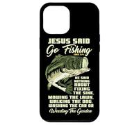 Carcasa para iPhone 12 Pro MAX Jesus Said Go Fishing Fish Story Biblia Pesca Pesca de lubina