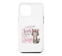 Carcasa para iPhone 12 Pro MAX Jesus Thinks I'm A Delight Funny Christian Faith Cat Lover
