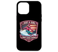 Carcasa para iPhone 12 Pro MAX Just A Girl Who Loves Skiing American Skier Ski Resort USA
