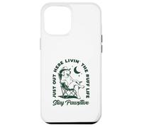 Carcasa para iPhone 12 Pro MAX Just out Here Living The Ruff Life Stay Pawsitive Cowboy Dog