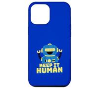 Carcasa para iPhone 12 Pro MAX Keep It Human (Declaración Anti AI) (Funny Robot Graphic)